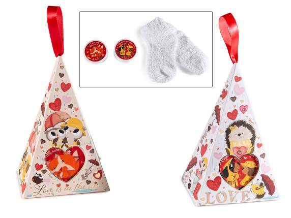 Coffret cadeau crème pour les pieds 50 ml, chaussettes douce