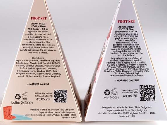 Coffret cadeau crème pour les pieds 50 ml, chaussettes douce