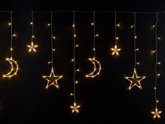 Luce pioggia decori pendenti, 12 fili, 135 LED bianco caldo
