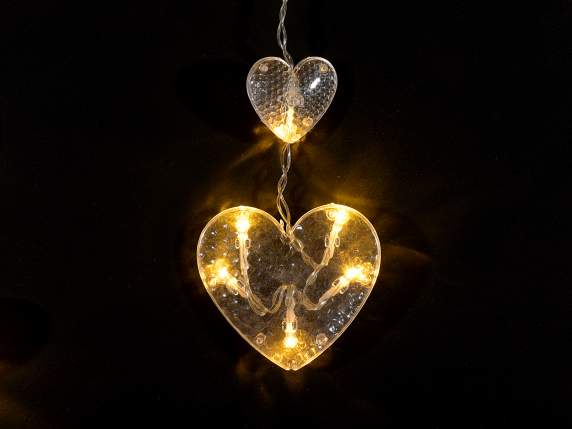 Guirlande lumineuse suspendue en forme de cœur, 12 brins