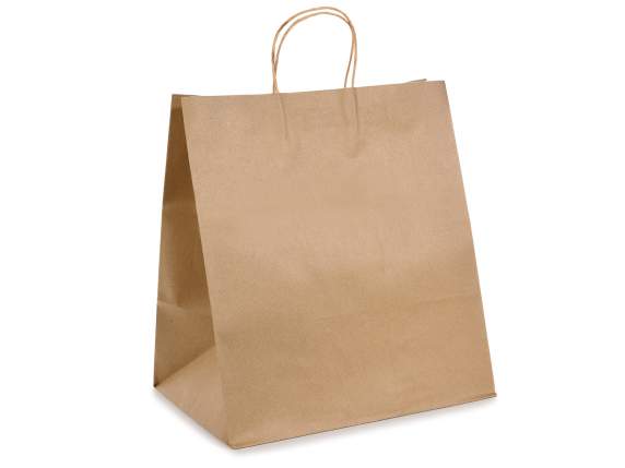 Maxi bag / bag with wide base in recycled kraft paper