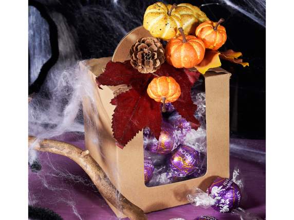 Caja de papel kraft con ventana y asa