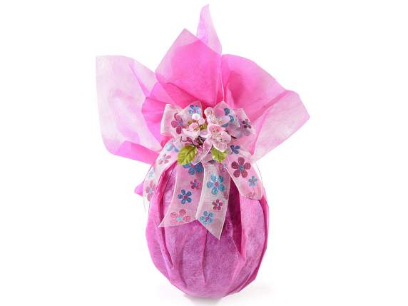 Cinta de organza de 38 mm con flores brillantes