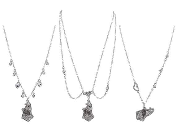 Collar sorpresa metal Elefantes cartulina y bolsa de comida