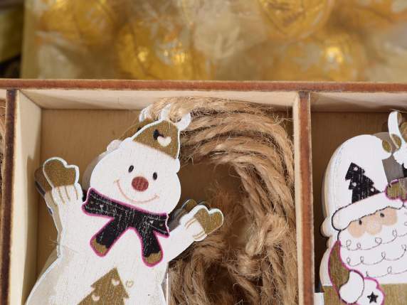 Muestra 72 adornos navideños de madera para colgar