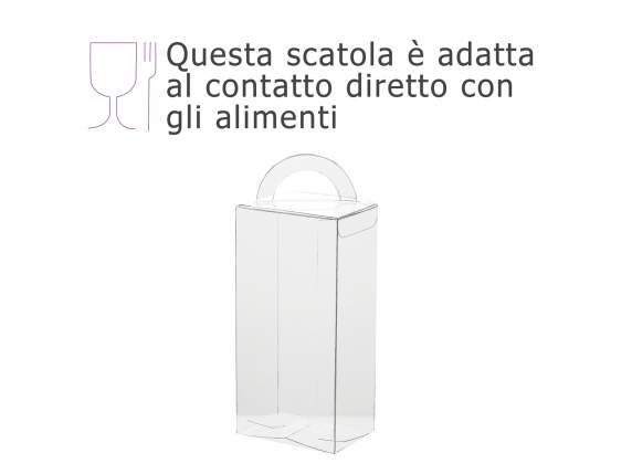 Caja grande rectangular de PET - grado alimenticio con asa