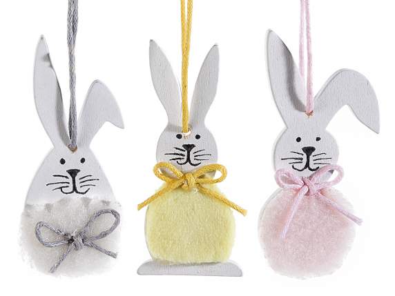 Anexo. 72 conejitos madera de colores para colgar en papel
