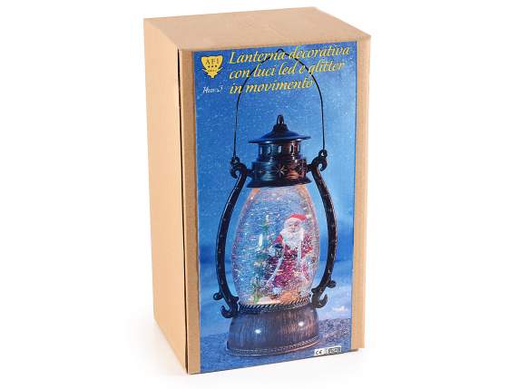 Farol decorativo con luces LED glitter en movimiento con bat