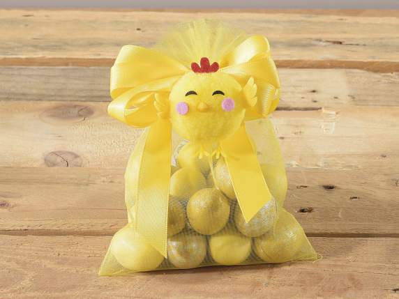 Expositor con 18 gallinas decorativas