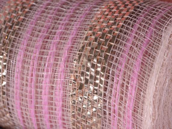 Rollo de red decorativa coloreada con inserciones de lamé