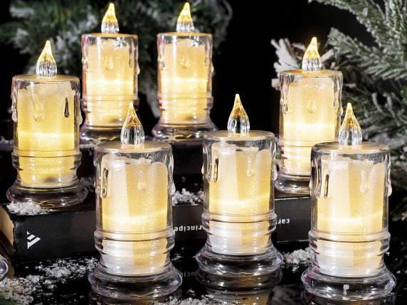 Vela de plástico con luz LED para colocar de pie.