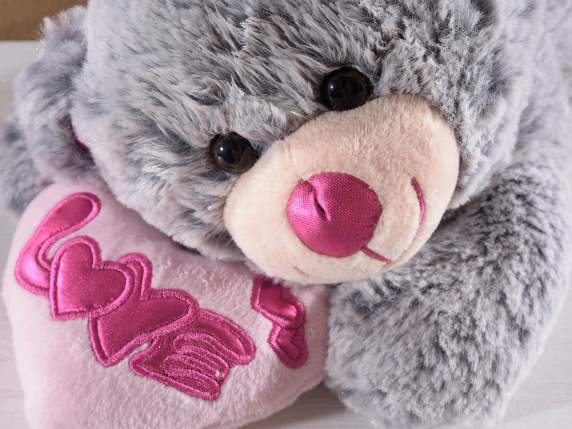 Osito de peluche tumbado con corazon 57.04.47 Art From Italy
