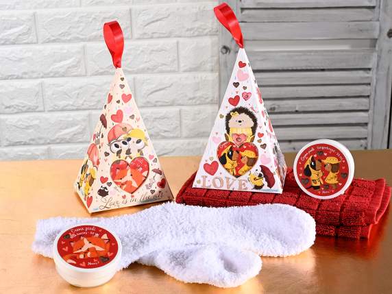 Pack regalo crema pies 50ml calcetines suaves con animalitos