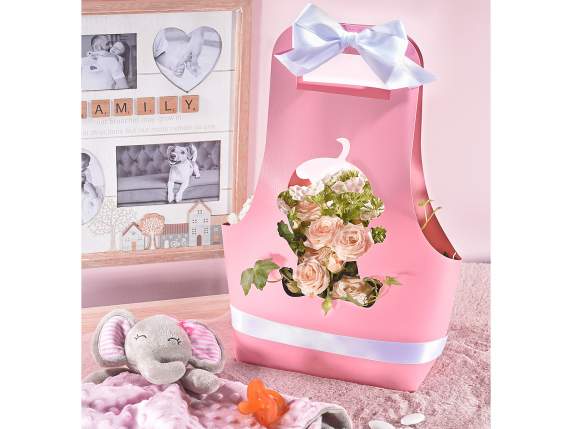 Cesta de flores para niñas en papel semi-hidrófugo