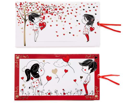 Tarjeta de felicitación San Valentín, deslizante con sobre