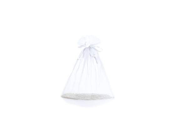 Bolsa de organza blanca nieve 23x30 cm con cordón