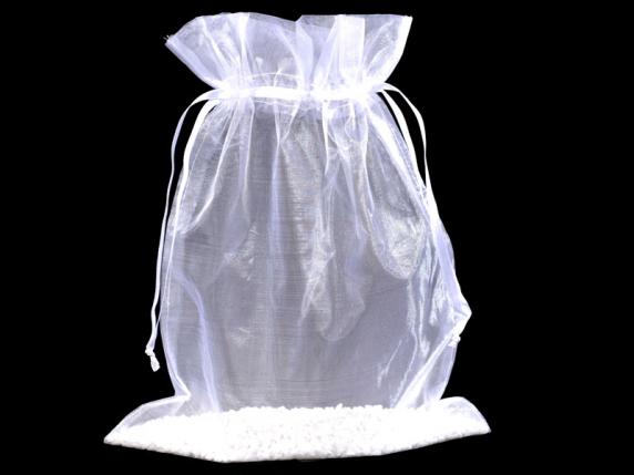 Bolsa de organza blanca nieve 23x30 cm con cordón