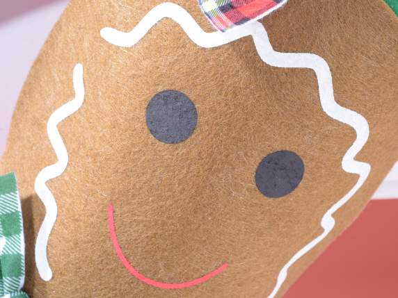 Medias de tela para dulces con adornos aplicados para colgar