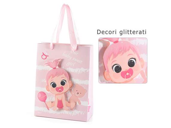 Bolsita-sobre de papel pequeño con decoraciones de nacimient