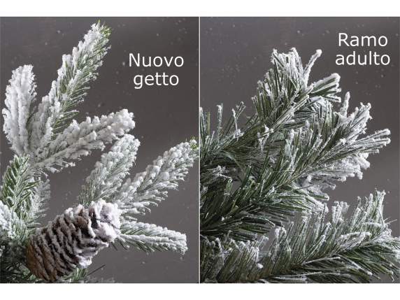 Pino navideño súper nevado, piñas Canadá H210 y ramas 1677