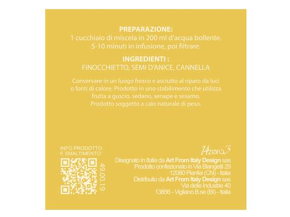 Infusion de tisane Benessere en sachet individuel de 40 g