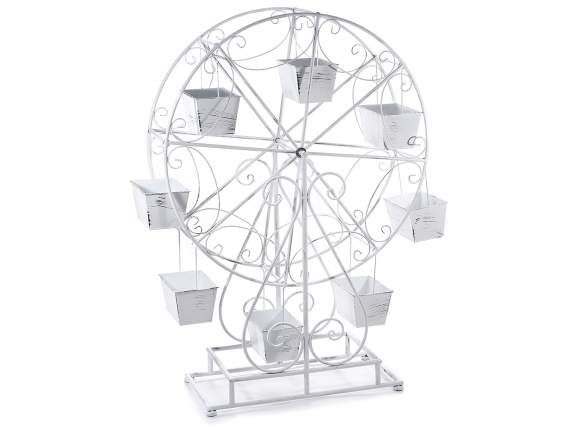 Metal ferris wheel with 8 rectangular flowerpots