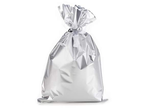 25x40h 45 micron matt silver metallic envelope