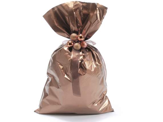 Metallic gift  bag bronze color cm 30x50 h