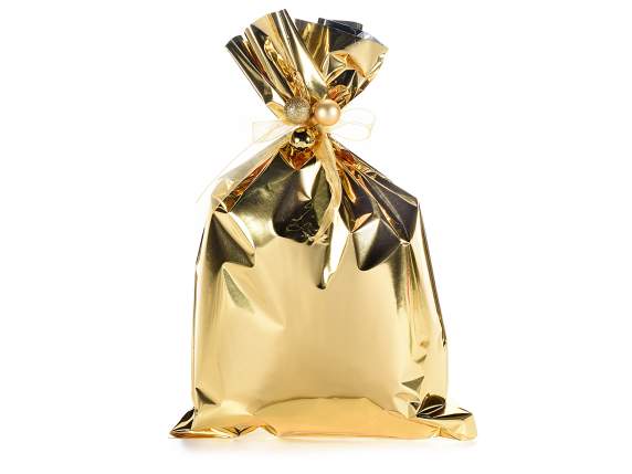 Metallic gift  bag golden color cm 25x40h