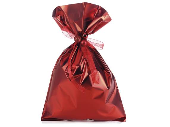 Metallic red opaque bag cm 25x40H, 45 micron