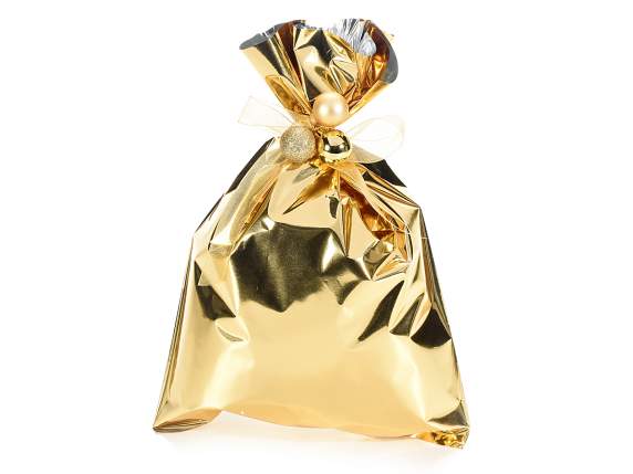 Metallische Geschenktüte goldene Farbe cm 20x30 H.