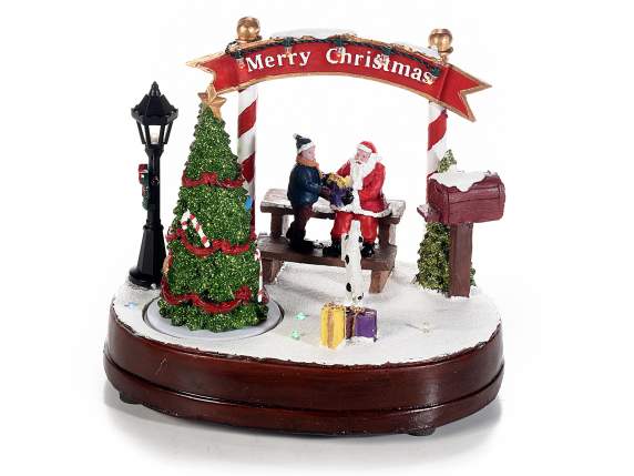 Paysage de Noël avec mouvement, lumières et musique