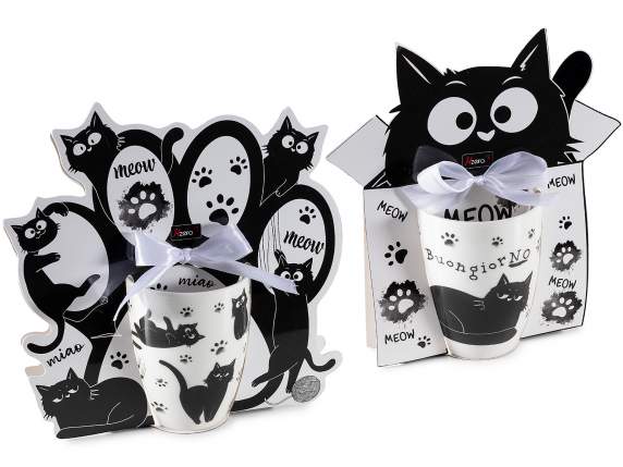 Mug en porcelaine de 300 ml avec décor de chats