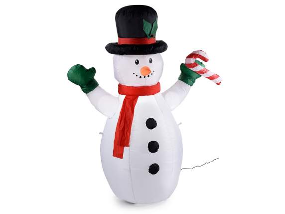 Muñeco de nieve inflable con luz LED