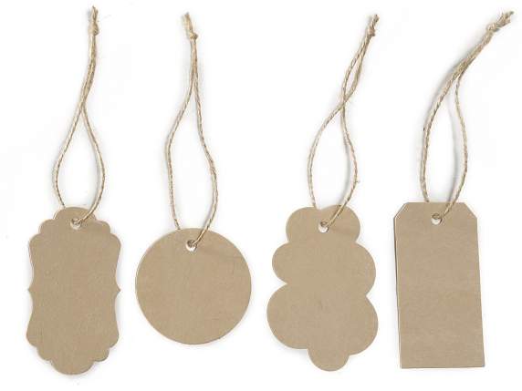 Pack of 40 natural-coloured cardboard tags