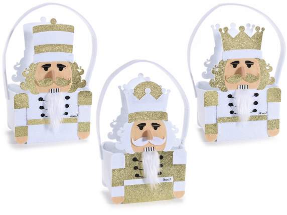 Nutcracker Cloth Purse with Gold Glitter