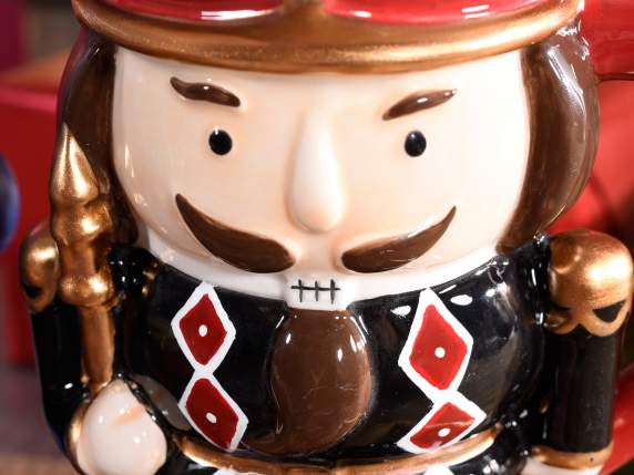 Nutcracker mug in glossy colored ceramic
