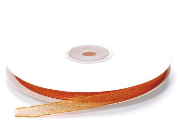 Orange flame organza ribbon 7mm x 50mt