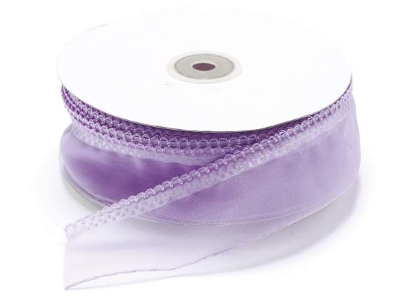 Organza ribbon with lilac wisteria tie