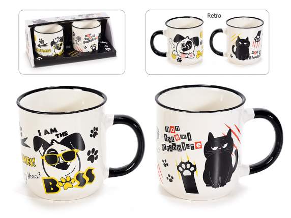 Pack of 2 porcelain mugs with Best friends print