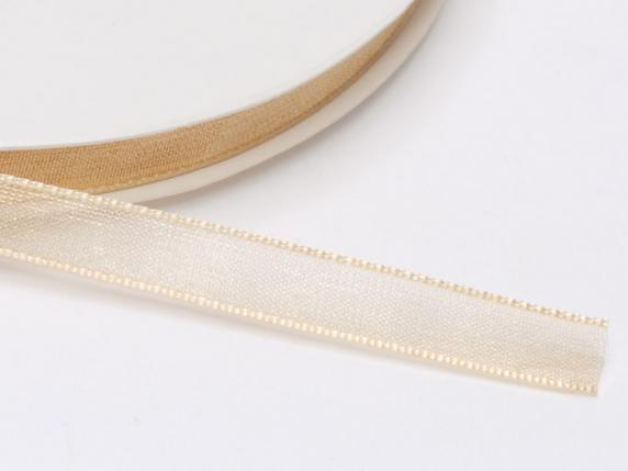 Panglică din organza de șampanie de 7 mm