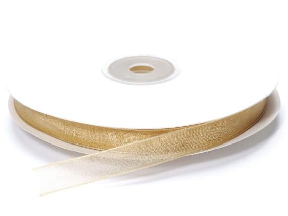 Panglica organza sampanie 10mm x 50m