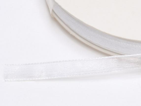 Panglica din organza alba ca zapada 7mm x 50mt