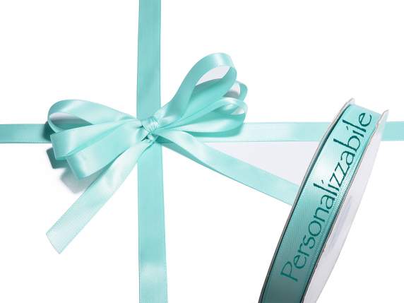 Panglică dublă din satin personalizată Tiffany de 15 mm