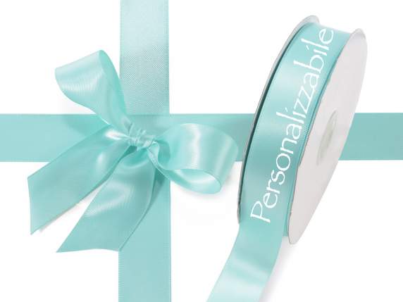 Panglică dublă din satin Tiffany de 25 mm personalizată