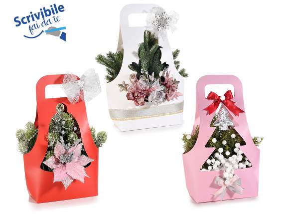 Panier de fleurs de Noël en papier semi-hydrofuge