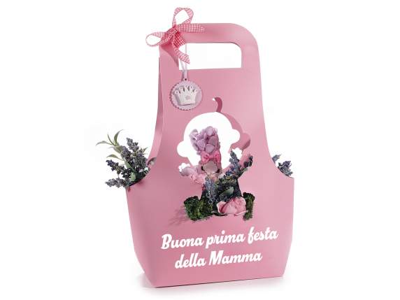 Panier de fleurs en papier semi-imperméable pour maman