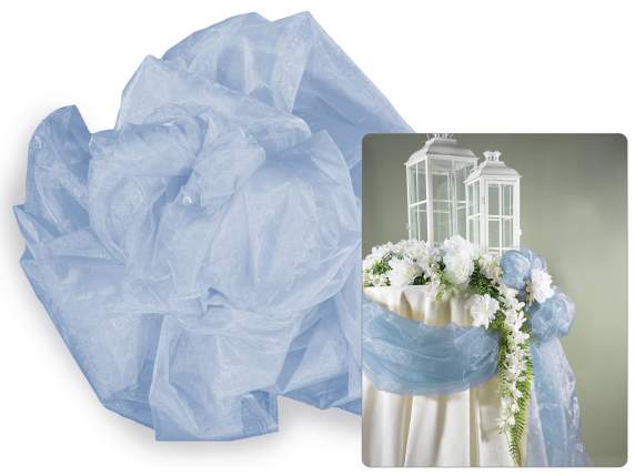 Pânză din organza simplă albastră