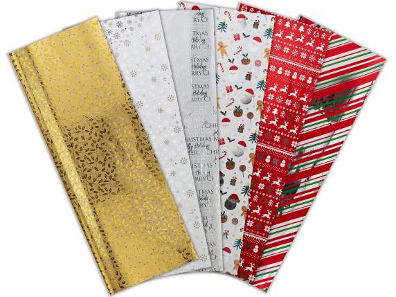 Paquete de 60 hojas de papel de regalo BOPP brillante