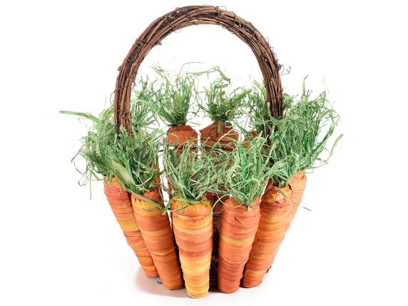Paper carrot basket with wooden handle